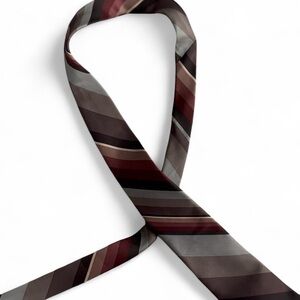 Classic Burgundy and Gray Striped Tie
